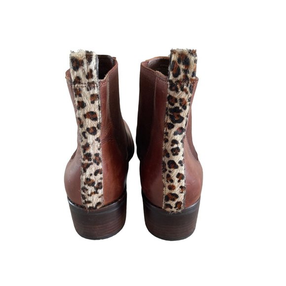 Matisse Moscow Ankle Bootie Pull On 100% Leather Cow‎ Hair Saddle Brown 9M $195 - Picture 5 of 11